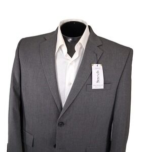 J.M. Haggar Suit Mens 42S 34x30 Gray Classic Fit Stretch Two Button Blazer